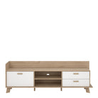 Ikast TV-unit with 1 Door + 2 Drawers in Jackson Hickory and White - Price Crash Furniture