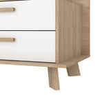 Ikast TV-unit with 1 Door + 2 Drawers in Jackson Hickory and White - Price Crash Furniture