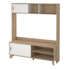 Ikast TV-Wall Unit with 2 Sliding Doors in Jackson Hickory and White - Price Crash Furniture