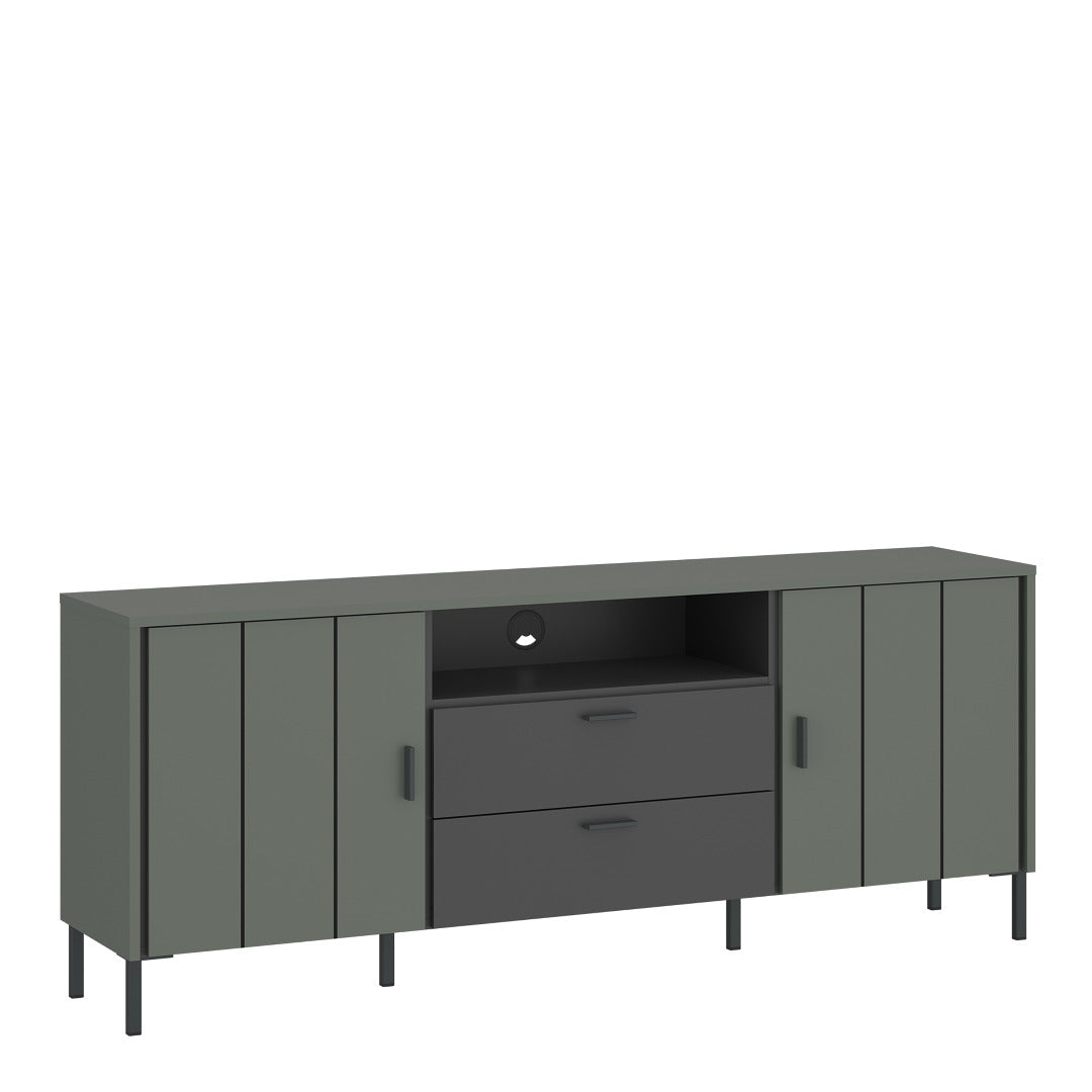 Arundel TV Cabinet 2 Door 2 Drawer 158cm Wide in Green/Grey - Price Crash Furniture