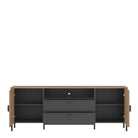 Arundel TV Cabinet 2 Door 2 Drawer 173cm Wide in Oak/Grey - Price Crash Furniture