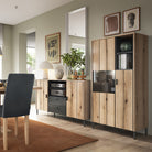 Arundel 2 Door Display Cabinet in Oak/Grey - Price Crash Furniture