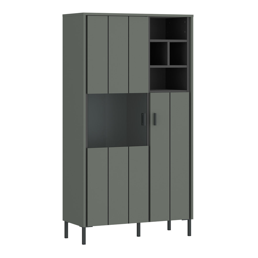 Arundel 2 Door Display Cabinet in Green/Grey - Price Crash Furniture