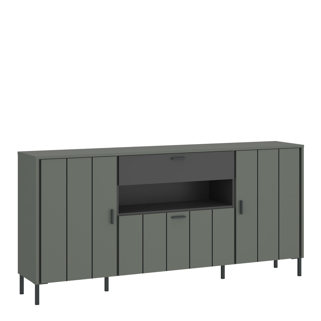 Arundel Sideboard 2 Door 1 Flap 1 Drawer in Green/Grey - Price Crash Furniture