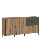 Arundel Sideboard 2 Door 1 Flap 2 Drawer in Oak/Grey - Price Crash Furniture