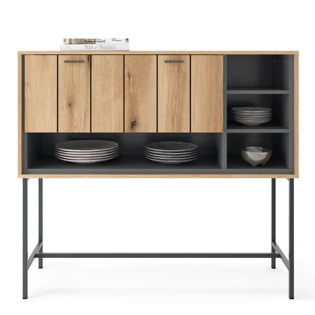 Arundel Bar Table with 1 Flap in Oak/Grey - Price Crash Furniture