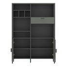 Arundel Bookcase 2 Door 1 Drawer in Green/Grey - Price Crash Furniture