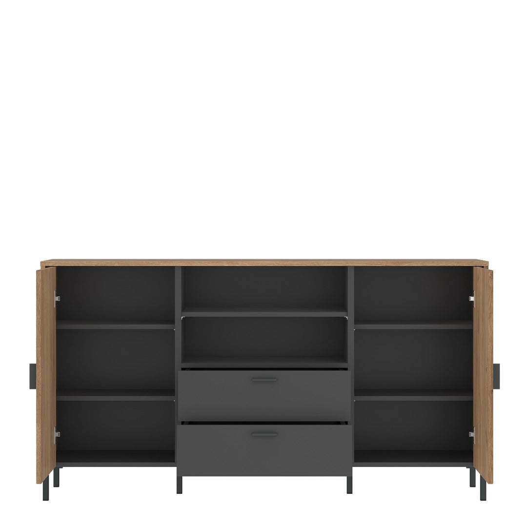 Arundel Sideboard 2 Door 2 Drawer in Oak/Grey - Price Crash Furniture