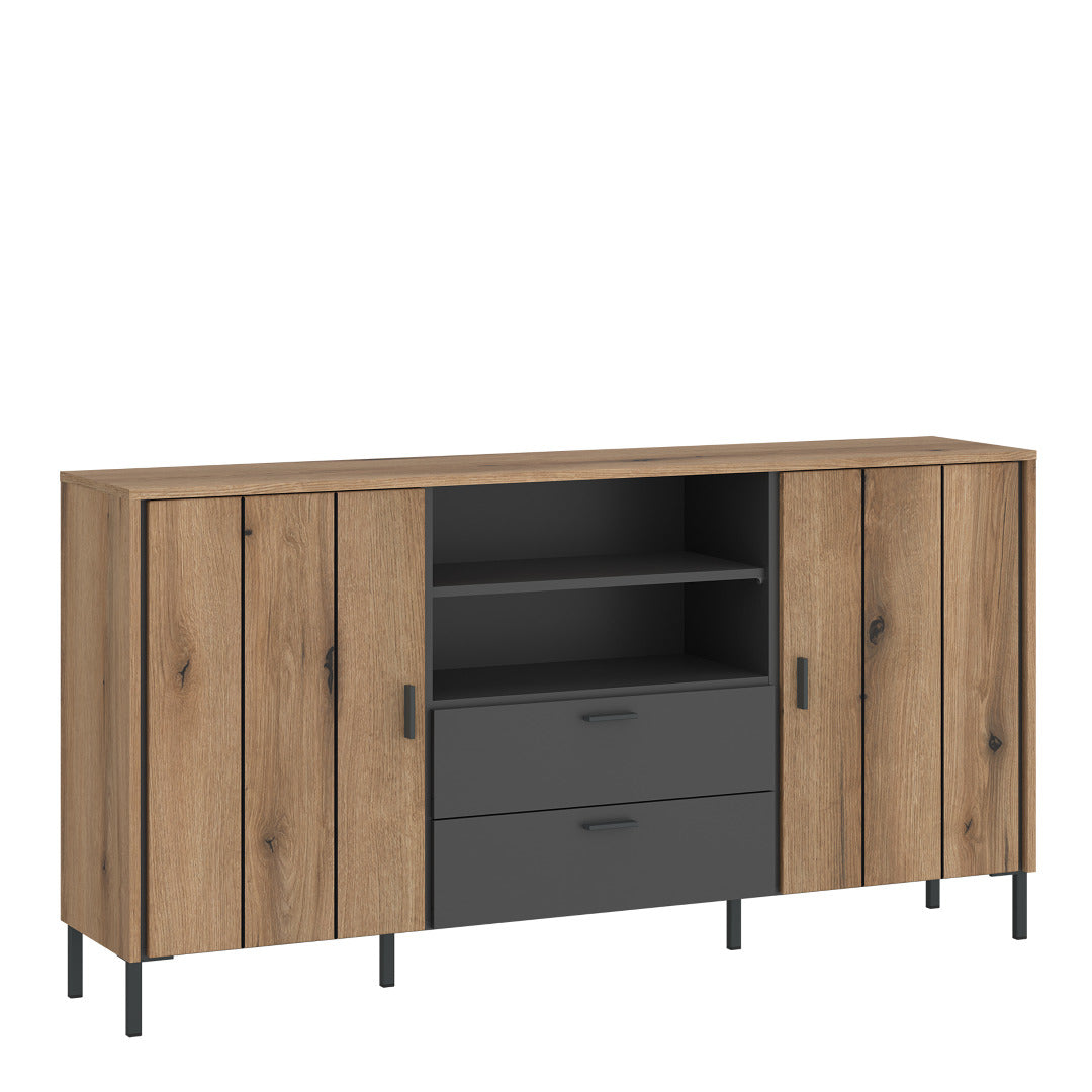 Arundel Sideboard 2 Door 2 Drawer in Oak/Grey - Price Crash Furniture