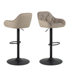 Brooke Swivel Bar Stool with Height Adjustable Function in Beige (set of 2) - Price Crash Furniture