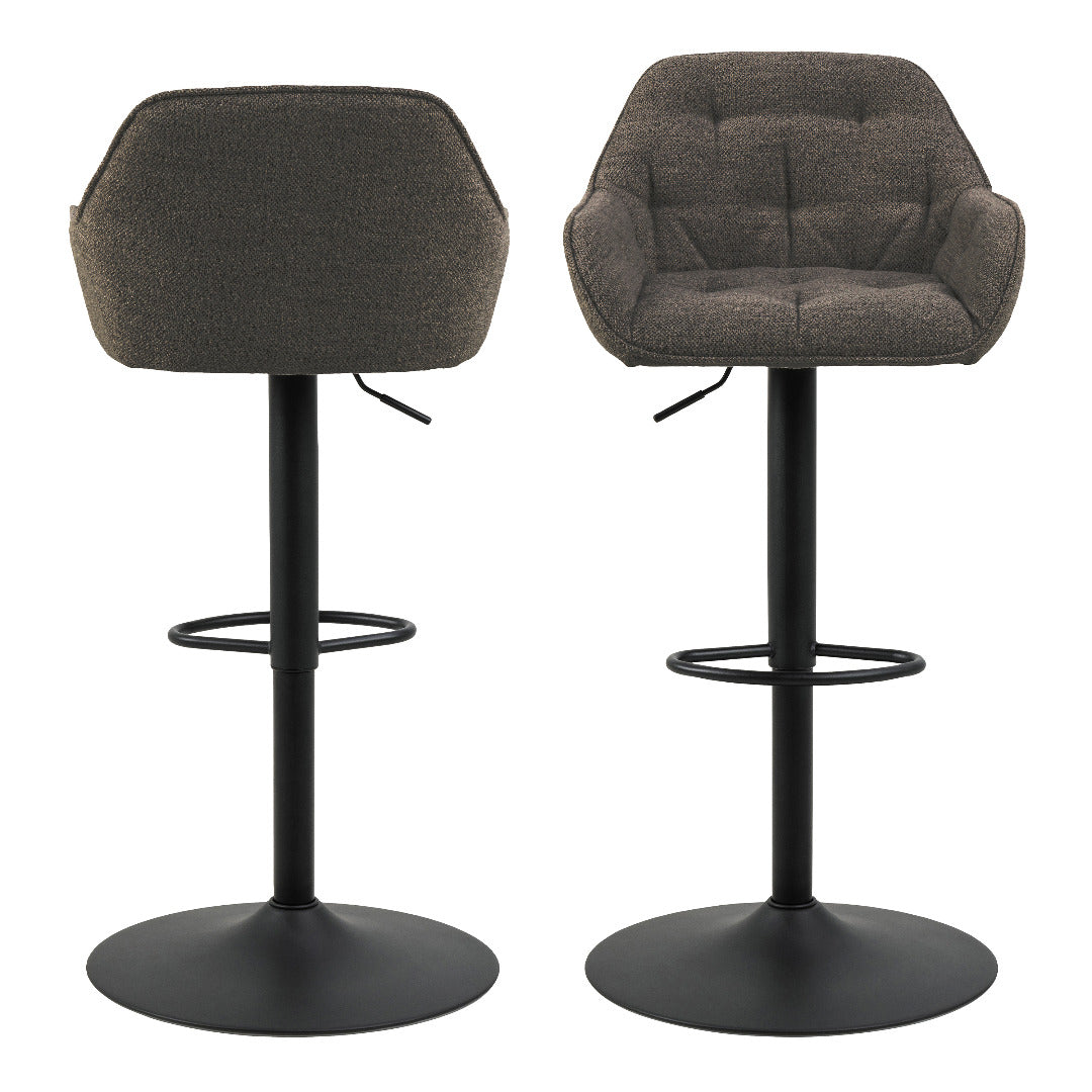 Brooke Swivel Bar Stool with Height Adjustable Function in Taupe (set of 2) - Price Crash Furniture