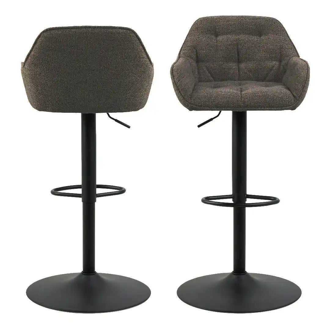 Brooke Swivel Bar Stool with Height Adjustable Function in Taupe (set of 2) - Price Crash Furniture