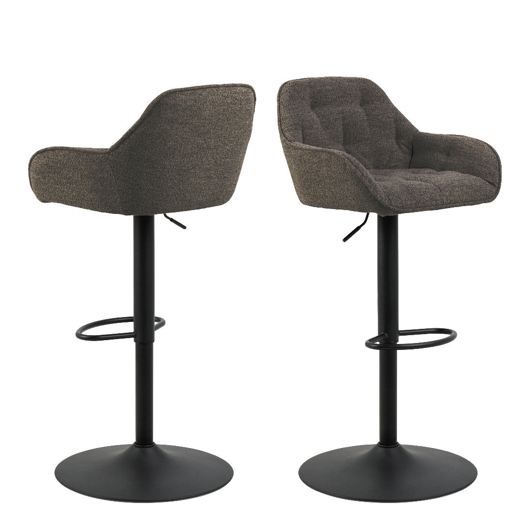 Brooke Swivel Bar Stool with Height Adjustable Function in Taupe (set of 2) - Price Crash Furniture