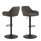 Brooke Swivel Bar Stool with Height Adjustable Function in Taupe (set of 2) - Price Crash Furniture