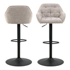 Brooke Swivel Bar Stool with Height Adjustable Function in Monza Beige (set of 2) - Price Crash Furniture