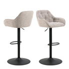 Brooke Swivel Bar Stool with Height Adjustable Function in Monza Beige (set of 2) - Price Crash Furniture