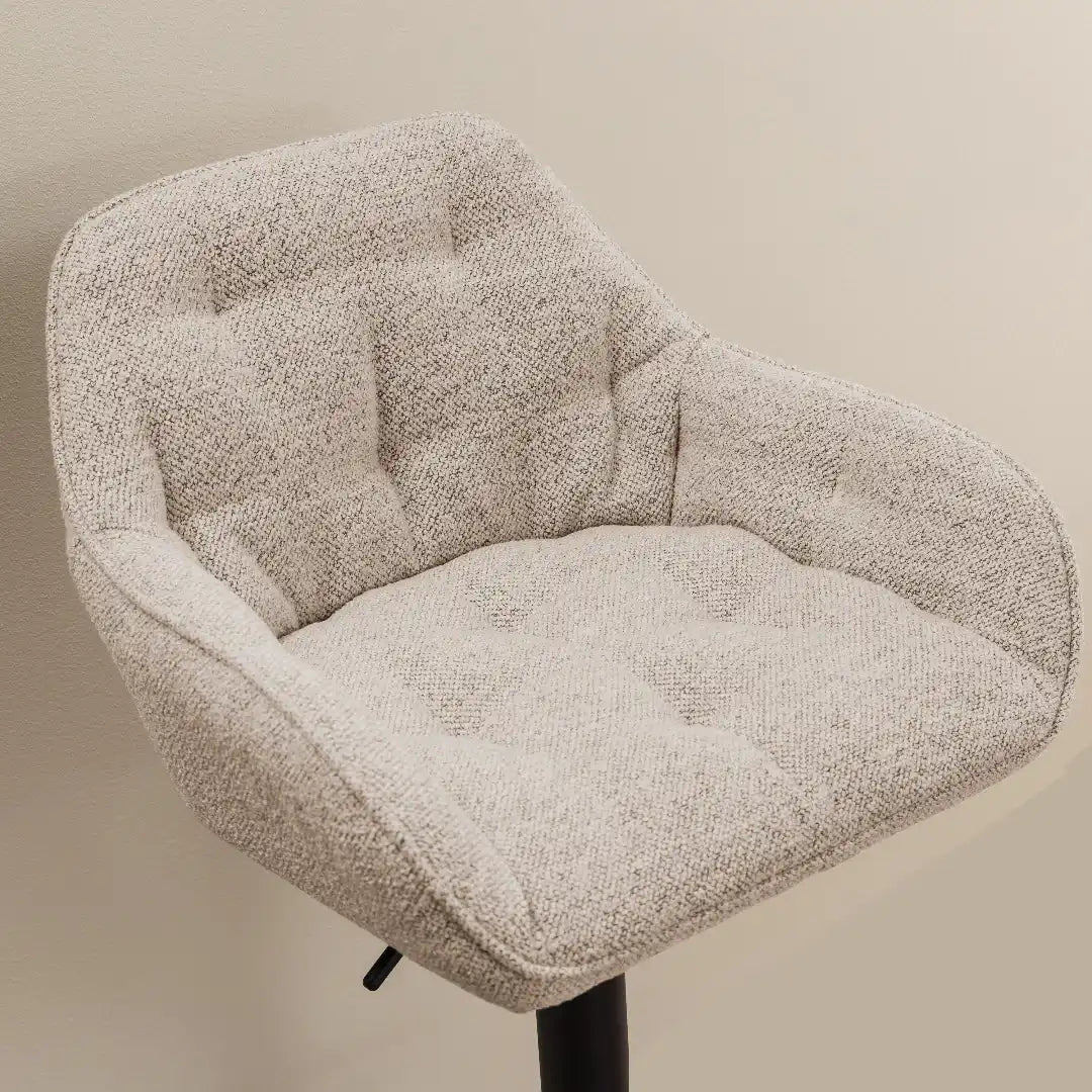 Brooke Swivel Bar Stool with Height Adjustable Function in Monza Beige (set of 2) - Price Crash Furniture