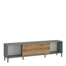 Darwin TV Cabinet 1 Door 50cm High in Green/Oak - Price Crash Furniture