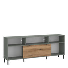 Darwin TV Cabinet 1 Door 73cm High in Green/Oak - Price Crash Furniture