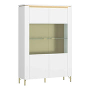 Lazio Vitrin 2 Door in Alpine White/White Gloss - Price Crash Furniture