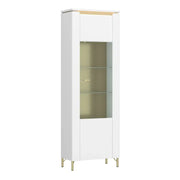 Lazio Vitrin 1 Door in Alpine White/White Gloss - Price Crash Furniture