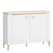 Lazio Sideboard 2 Door in Alpine White/White Gloss - Price Crash Furniture
