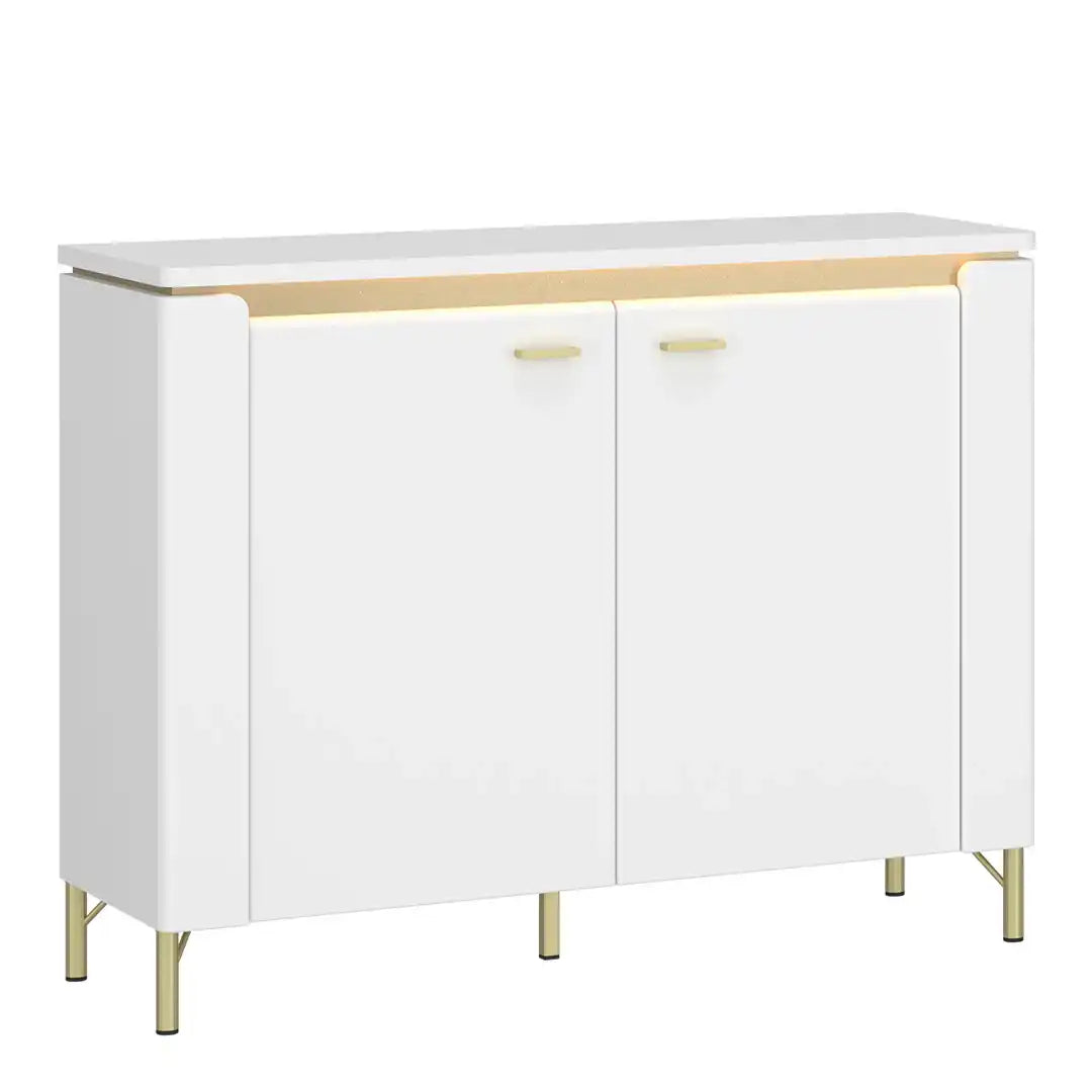 Lazio Sideboard 2 Door in Alpine White/White Gloss - Price Crash Furniture