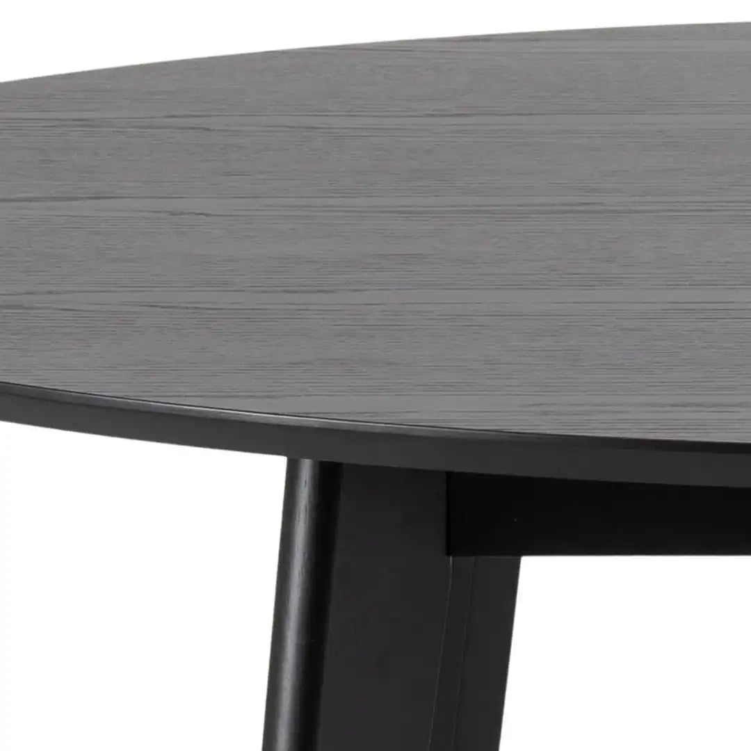 Roxby Round Dining Table in Black 140x76cm - Price Crash Furniture