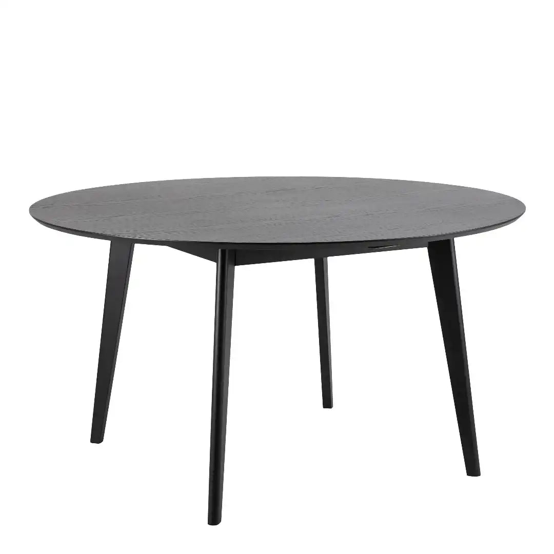 Roxby Round Dining Table in Black 140x76cm - Price Crash Furniture