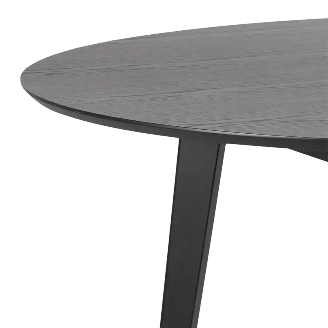 Roxby Round Dining Table in Black 140x76cm - Price Crash Furniture