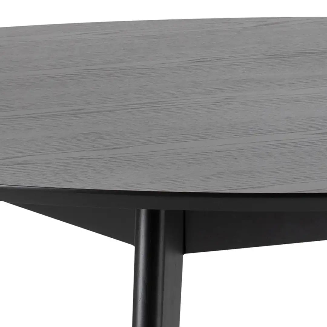 Roxby Round Dining Table in Black 140x76cm - Price Crash Furniture