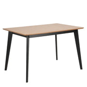 Roxby Dining Table in Oak & Black - Price Crash Furniture