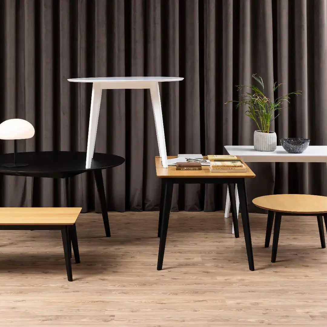 Roxby Dining Table in Oak & Black - Price Crash Furniture