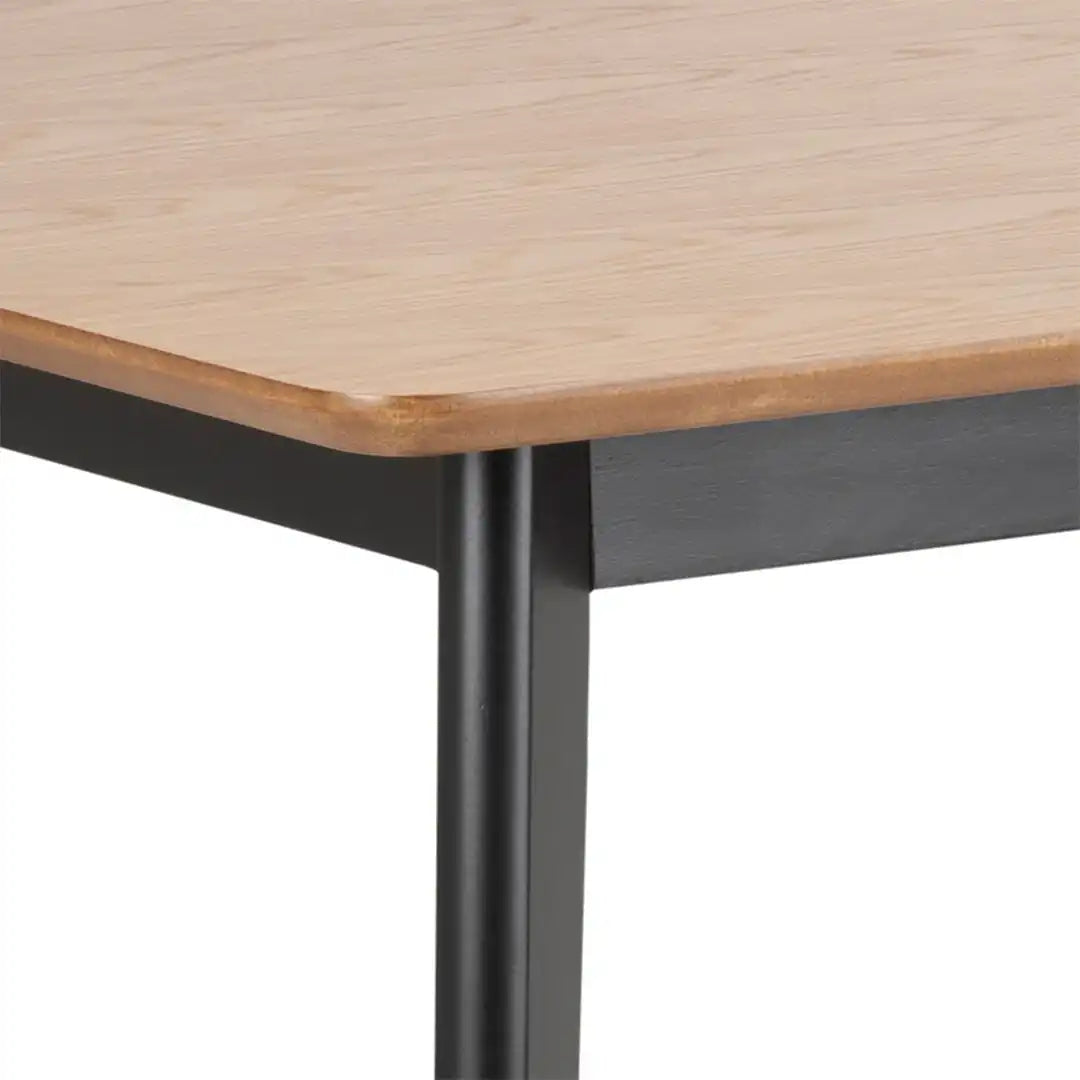 Roxby Dining Table in Oak & Black - Price Crash Furniture