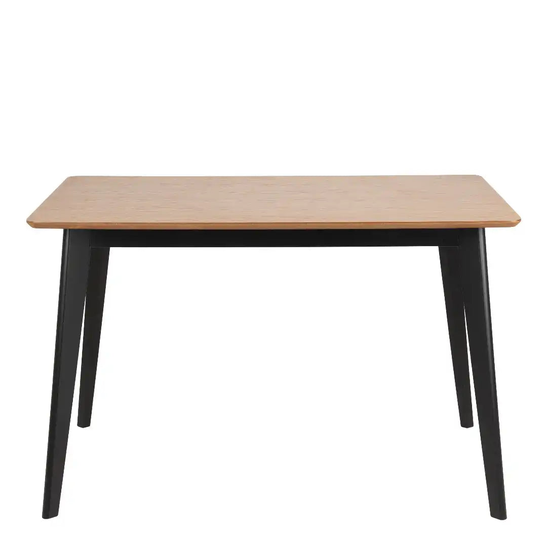 Roxby Dining Table in Oak & Black - Price Crash Furniture