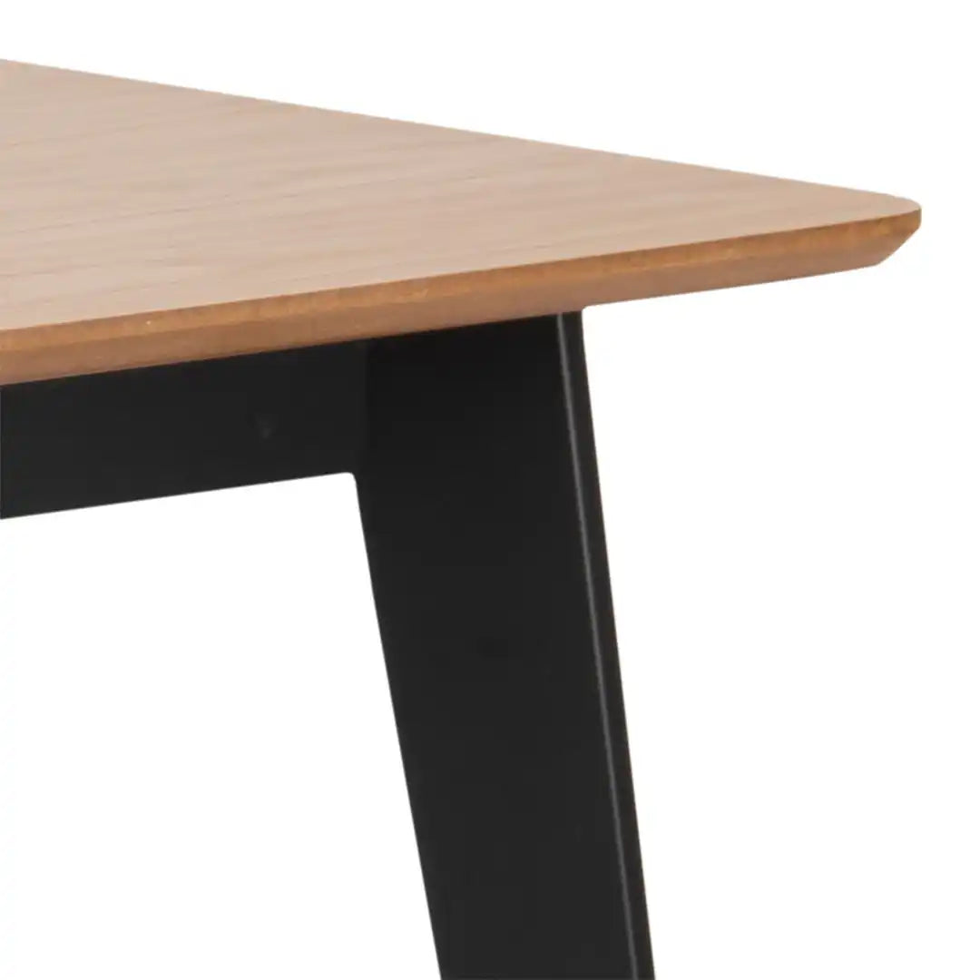 Roxby Dining Table in Oak & Black - Price Crash Furniture
