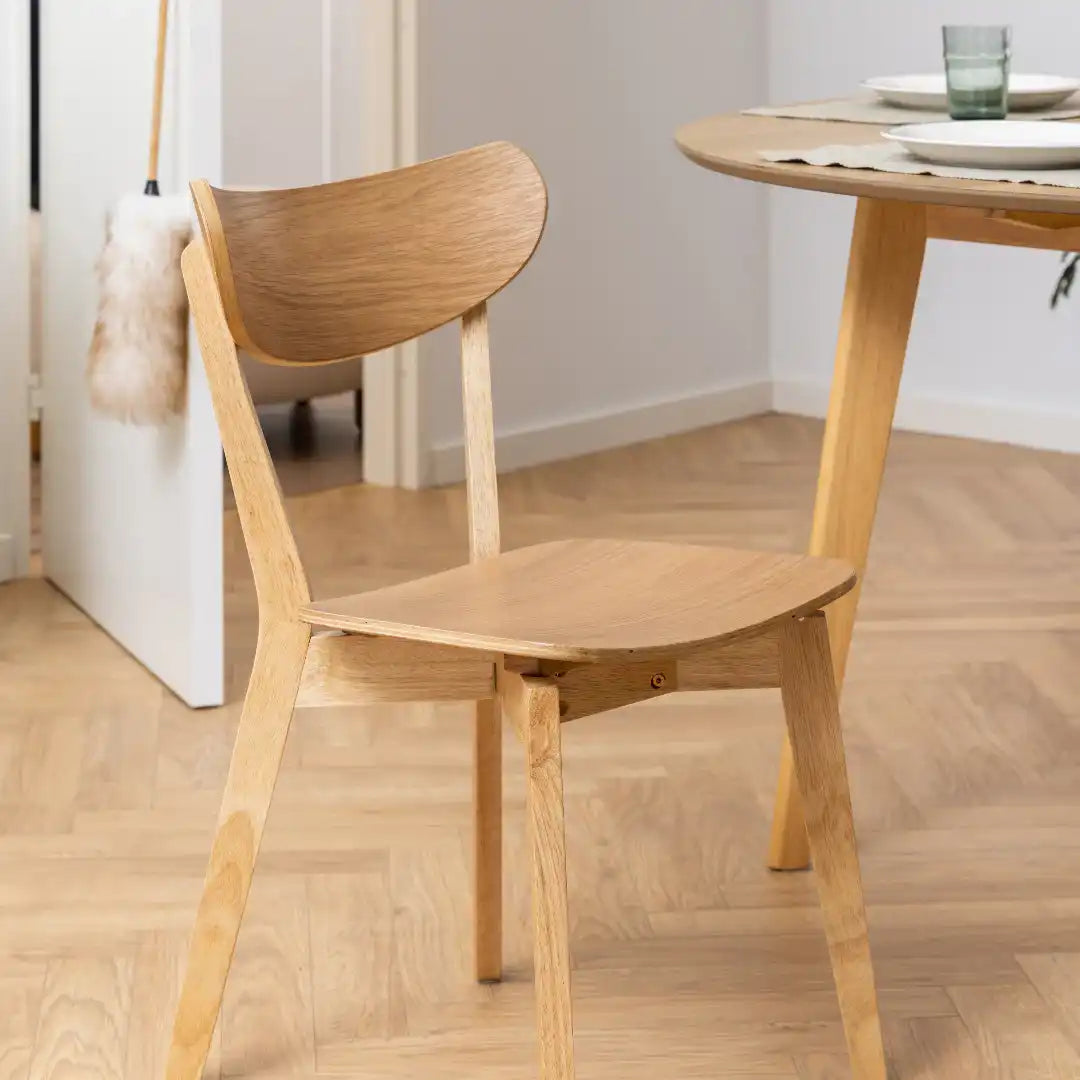 Roxby Dining Chairs in Oak Set of 2 - Price Crash Furniture