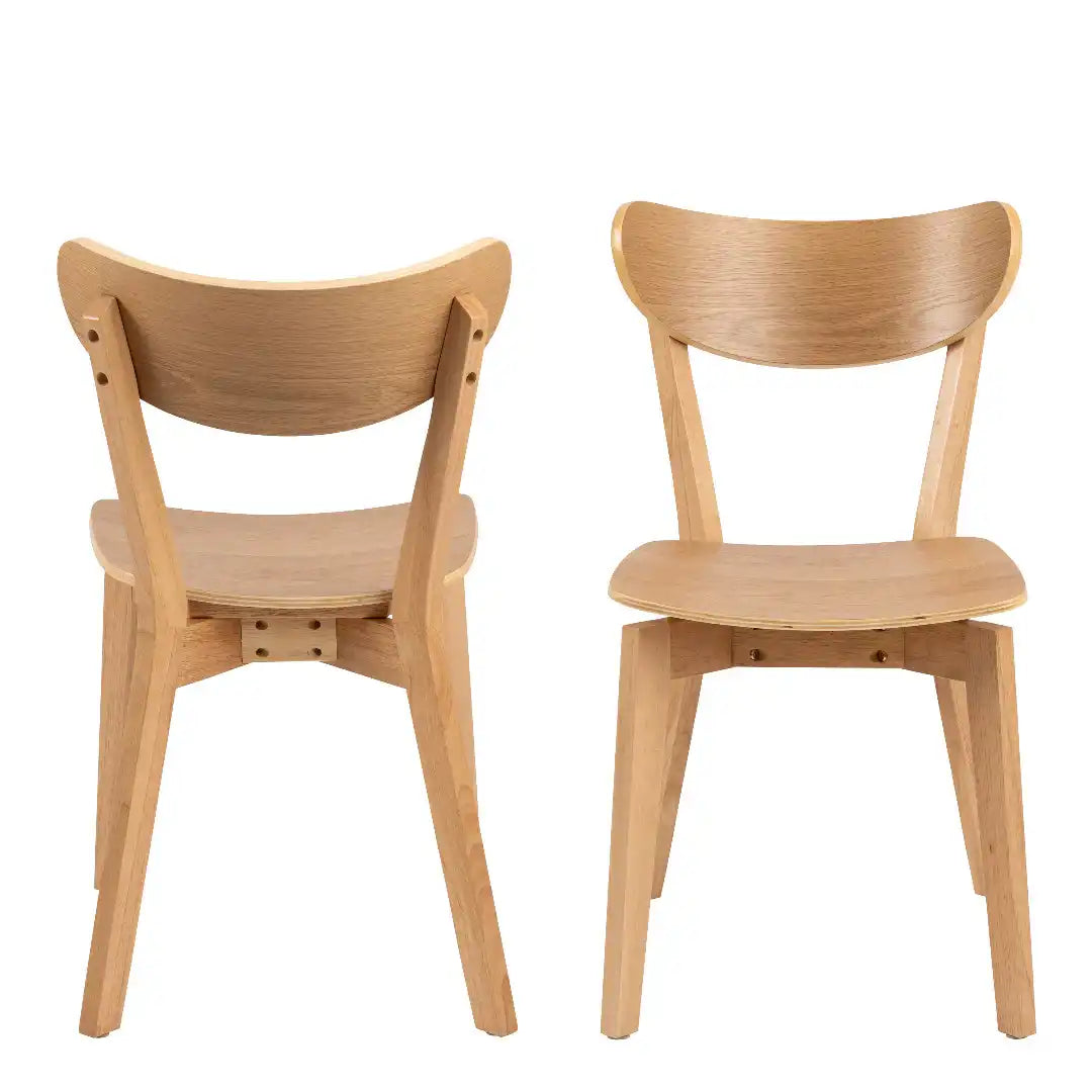 Roxby Dining Chairs in Oak Set of 2 - Price Crash Furniture