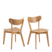 Roxby Dining Chairs in Oak Set of 2 - Price Crash Furniture