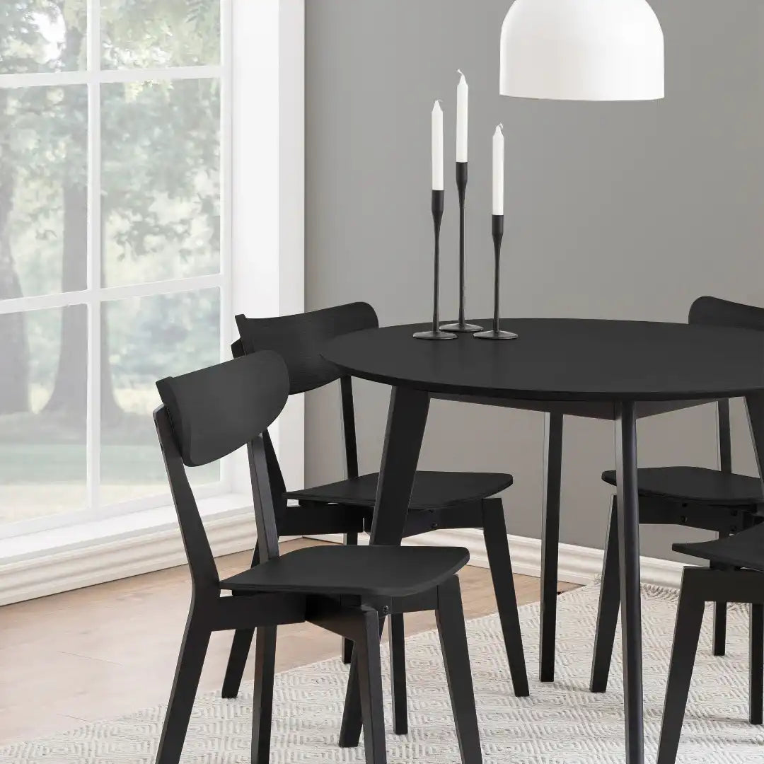 Roxby Dining Chairs in Black Set of 2 - Price Crash Furniture