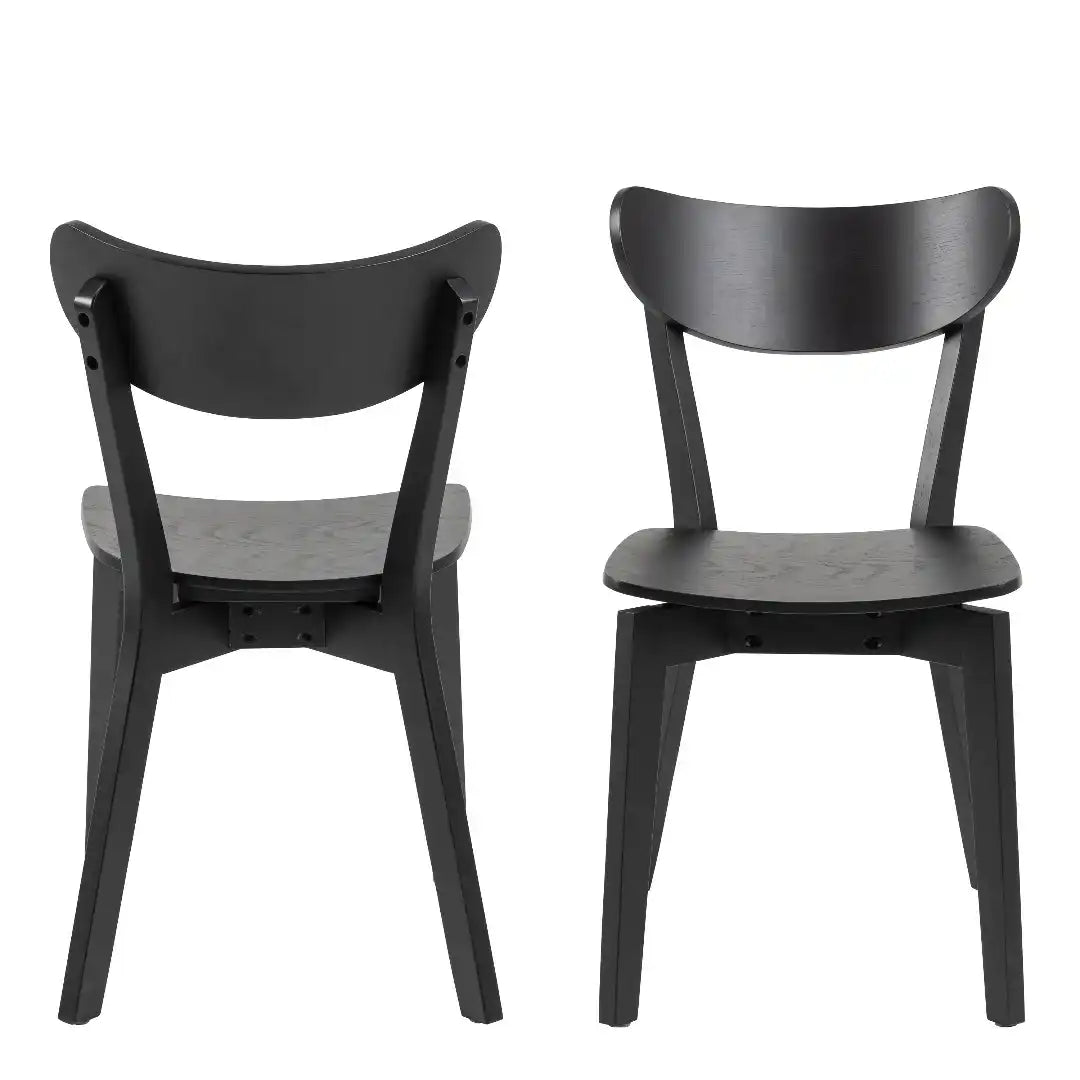 Roxby Dining Chairs in Black Set of 2 - Price Crash Furniture