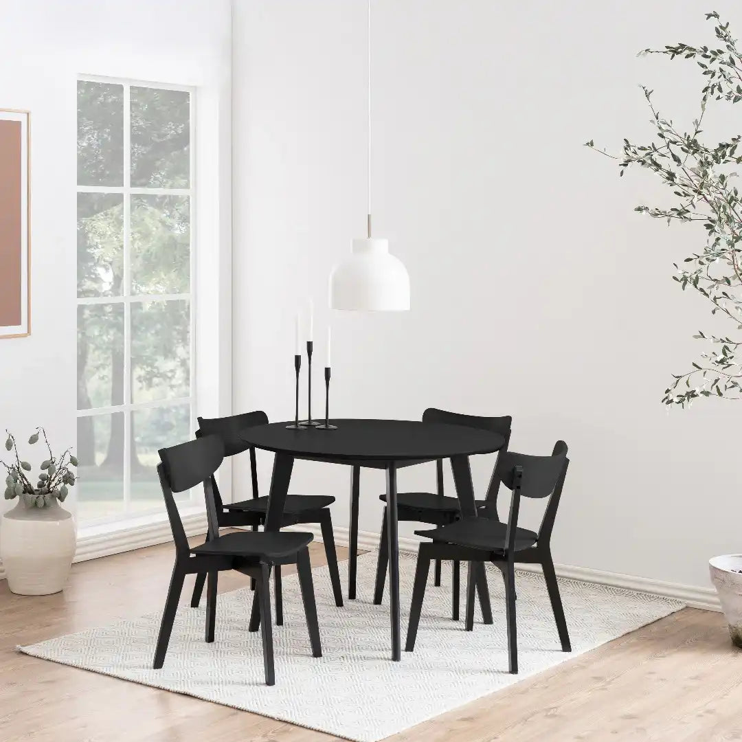 Roxby Dining Chairs in Black Set of 2 - Price Crash Furniture