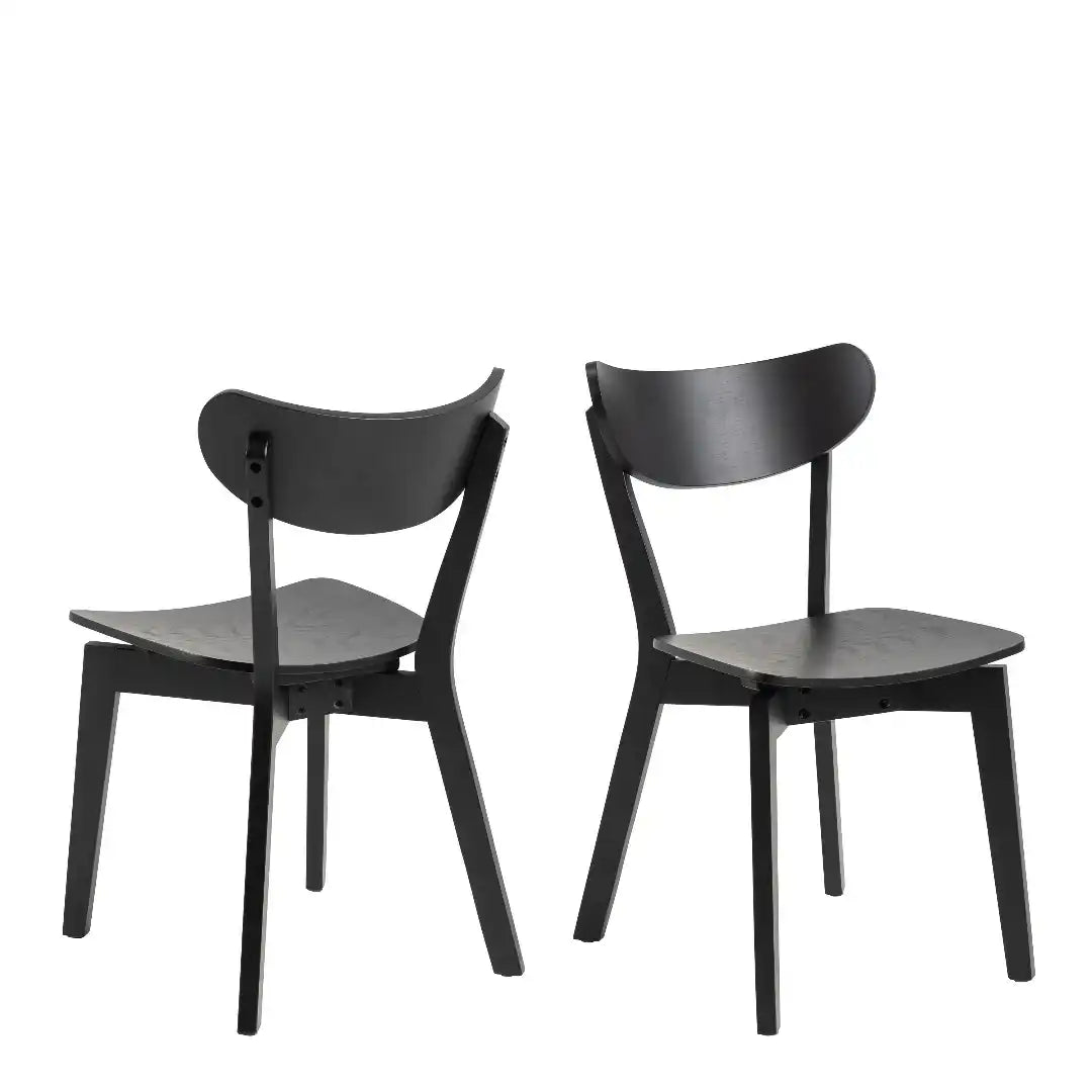 Roxby Dining Chairs in Black Set of 2 - Price Crash Furniture