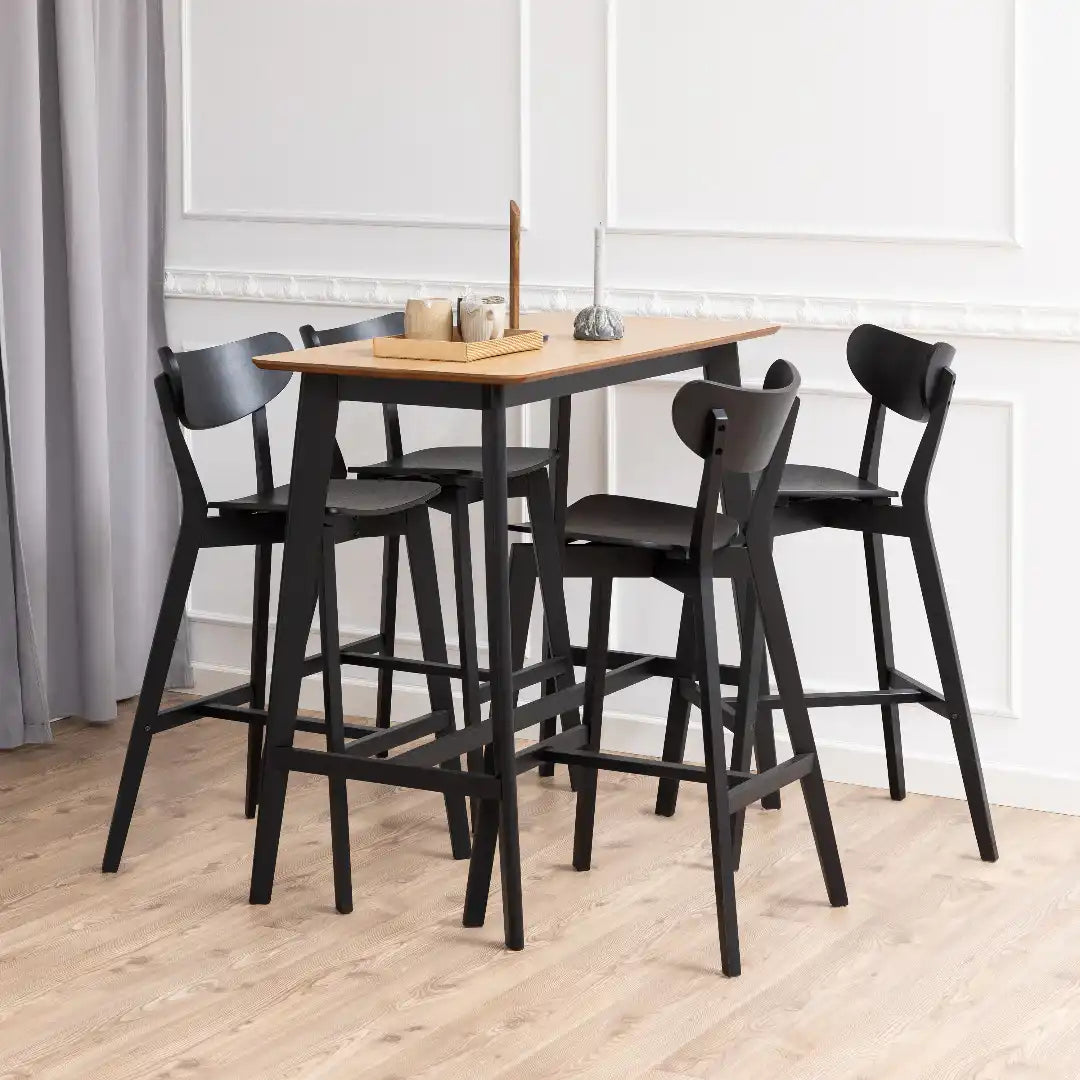 Roxby Bar Stool in Oak Set of 2 - Price Crash Furniture