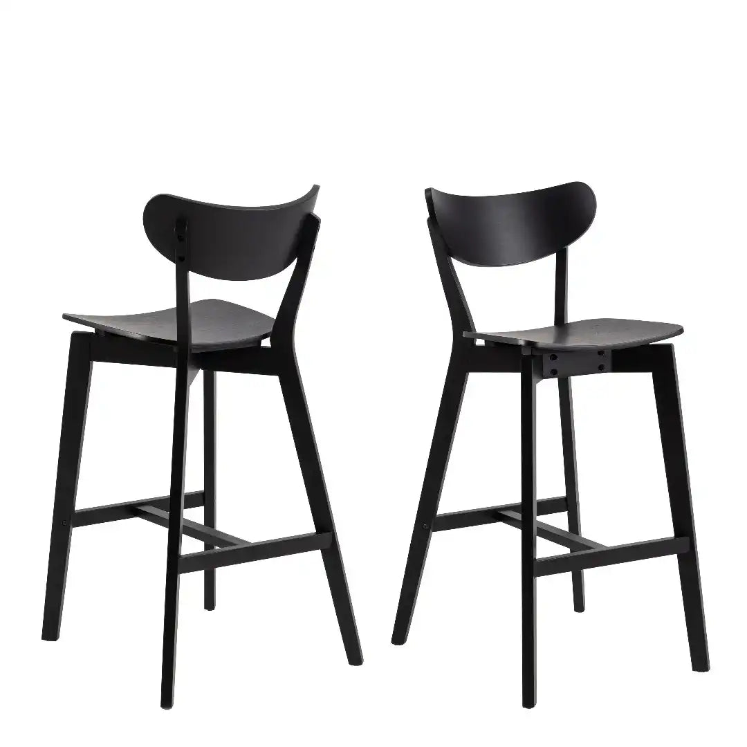Roxby Bar Stool in Oak Set of 2 - Price Crash Furniture