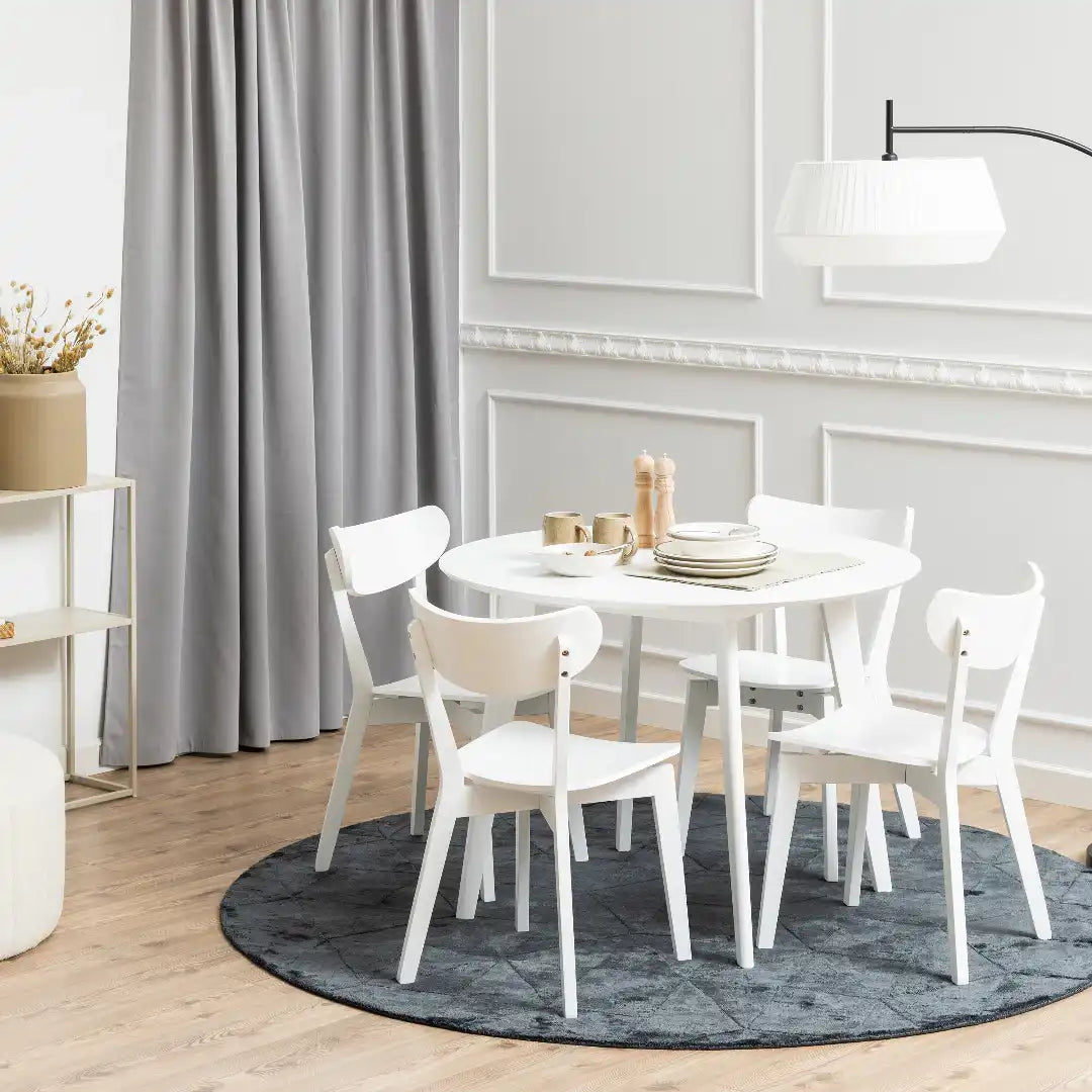 Roxby Round Dining Table in White - Price Crash Furniture