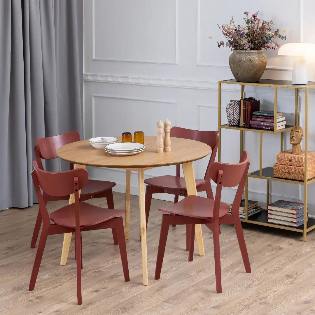 Roxby Round Dining Table in Oak 105x76cm - Price Crash Furniture