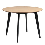 Roxby Round Dining Table in Oak & Black - Price Crash Furniture
