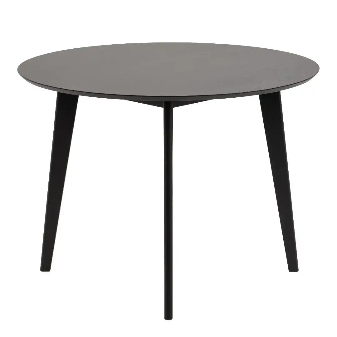 Roxby Round Dining Table in Black 105x76cm - Price Crash Furniture