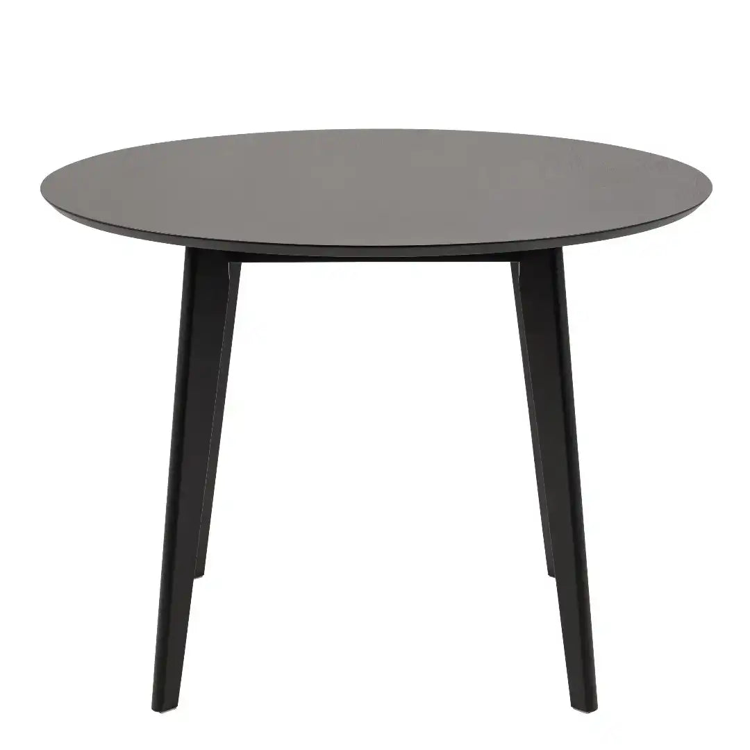Roxby Round Dining Table in Black 105x76cm - Price Crash Furniture
